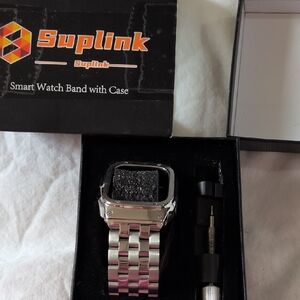Link Silver Smartwatch Band and Case Set